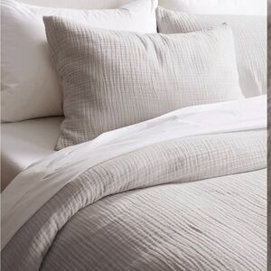 Quince King/Cal King Gray Duvet Cover Set (with shams) 100%organic cotton!